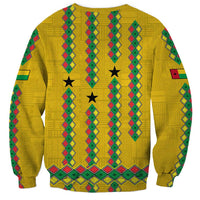 Guinea Bissau Sweatshirt with Yellow Tribal Geometric Design and National Flag - Wonder Print Shop