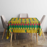 Guinea Bissau Tablecloth with Yellow Tribal Geometric Design and National Flag - Wonder Print Shop