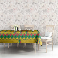 Guinea Bissau Tablecloth with Yellow Tribal Geometric Design and National Flag - Wonder Print Shop