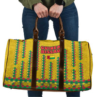 Guinea Bissau Travel Bag with Yellow Tribal Geometric Design and National Flag - Wonder Print Shop