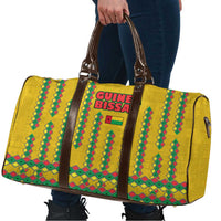 Guinea Bissau Travel Bag with Yellow Tribal Geometric Design and National Flag - Wonder Print Shop
