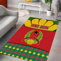 Guinea Bissau Area Rug with Red Yellow Green Geometric Design - Wonder Print Shop