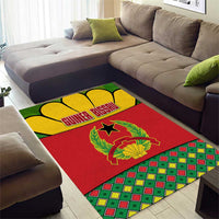 Guinea Bissau Area Rug with Red Yellow Green Geometric Design - Wonder Print Shop