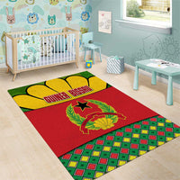 Guinea Bissau Area Rug with Red Yellow Green Geometric Design - Wonder Print Shop