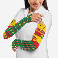 Guinea Bissau Arm Sleeves with Red Yellow Green Geometric Design - Wonder Print Shop