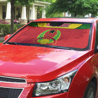 Guinea Bissau Auto Sun Shade with Red Yellow Green Geometric Design - Wonder Print Shop
