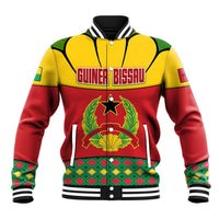 Guinea Bissau Baseball Jacket with Red Yellow Green Geometric Design - Wonder Print Shop