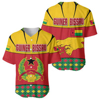 Guinea Bissau Baseball Jersey with Red Yellow Green Geometric Design - Wonder Print Shop