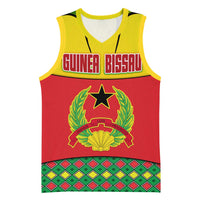 Guinea Bissau Basketball Jersey with Red Yellow Green Geometric Design - Wonder Print Shop