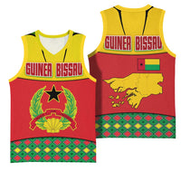 Guinea Bissau Basketball Jersey with Red Yellow Green Geometric Design - Wonder Print Shop