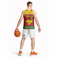 Guinea Bissau Basketball Jersey with Red Yellow Green Geometric Design - Wonder Print Shop