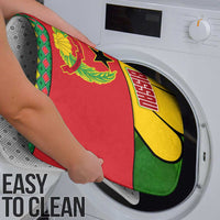 Guinea Bissau Bathroom Set with Red Yellow Green Geometric Design - Wonder Print Shop