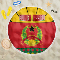 Guinea Bissau Beach Blanket with Red Yellow Green Geometric Design - Wonder Print Shop