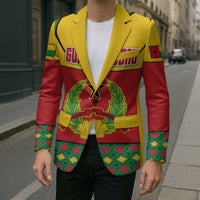 Guinea Bissau Blazer with Red Yellow Green Geometric Design - Wonder Print Shop