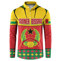 Guinea Bissau Button Sweatshirt with Red Yellow Green Geometric Design - Wonder Print Shop