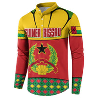 Guinea Bissau Button Sweatshirt with Red Yellow Green Geometric Design - Wonder Print Shop