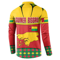 Guinea Bissau Button Sweatshirt with Red Yellow Green Geometric Design - Wonder Print Shop