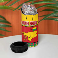 Guinea Bissau 4 in 1 Can Cooler Tumbler with Red Yellow Green Geometric Design - Wonder Print Shop