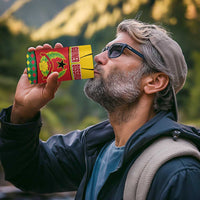 Guinea Bissau 4 in 1 Can Cooler Tumbler with Red Yellow Green Geometric Design - Wonder Print Shop