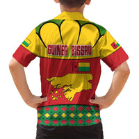 Guinea Bissau Family Matching Puletasi and Hawaiian Shirt with Red Yellow Green Geometric Design - Wonder Print Shop