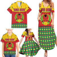 Guinea Bissau Family Matching Summer Maxi Dress and Hawaiian Shirt with Red Yellow Green Geometric Design - Wonder Print Shop