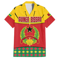 Guinea Bissau Family Matching Tank Maxi Dress and Hawaiian Shirt with Red Yellow Green Geometric Design - Wonder Print Shop