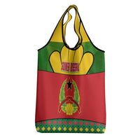 Guinea Bissau Grocery Bag with Red Yellow Green Geometric Design - Wonder Print Shop