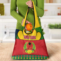 Guinea Bissau Grocery Bag with Red Yellow Green Geometric Design - Wonder Print Shop