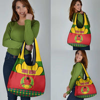 Guinea Bissau Grocery Bag with Red Yellow Green Geometric Design - Wonder Print Shop