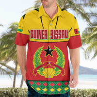 Guinea Bissau Hawaiian Shirt with Red Yellow Green Geometric Design - Wonder Print Shop