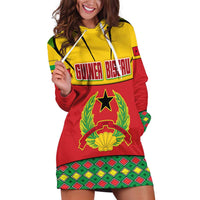 Guinea Bissau Hoodie Dress with Red Yellow Green Geometric Design - Wonder Print Shop