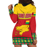 Guinea Bissau Hoodie Dress with Red Yellow Green Geometric Design - Wonder Print Shop