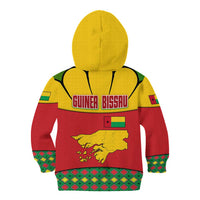 Guinea Bissau Kid Hoodie with Red Yellow Green Geometric Design - Wonder Print Shop