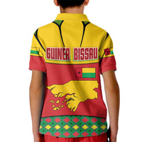 Guinea Bissau Kid Polo Shirt with Red Yellow Green Geometric Design - Wonder Print Shop