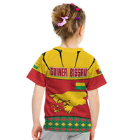 Guinea Bissau Kid T Shirt with Red Yellow Green Geometric Design - Wonder Print Shop
