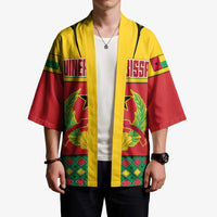 Guinea Bissau Kimono with Red Yellow Green Geometric Design - Wonder Print Shop
