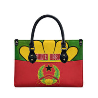 Guinea Bissau Leather Bag with Red Yellow Green Geometric Design - Wonder Print Shop