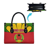 Guinea Bissau Leather Bag with Red Yellow Green Geometric Design - Wonder Print Shop