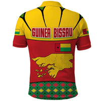 Guinea Bissau Polo Shirt with Red Yellow Green Geometric Design - Wonder Print Shop