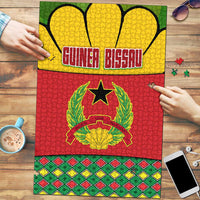 Guinea Bissau Puzzle with Red Yellow Green Geometric Design - Wonder Print Shop
