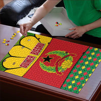 Guinea Bissau Puzzle with Red Yellow Green Geometric Design - Wonder Print Shop