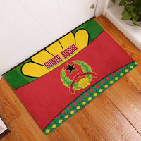 Guinea Bissau Rubber Doormat with Red Yellow Green Geometric Design - Wonder Print Shop