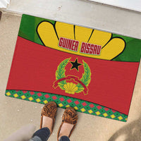 Guinea Bissau Rubber Doormat with Red Yellow Green Geometric Design - Wonder Print Shop