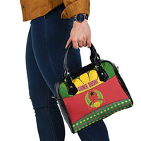 Guinea Bissau Shoulder Handbag with Red Yellow Green Geometric Design - Wonder Print Shop