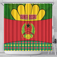Guinea Bissau Shower Curtain with Red Yellow Green Geometric Design - Wonder Print Shop