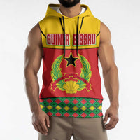 Guinea Bissau Sleeveless Hoodie with Red Yellow Green Geometric Design - Wonder Print Shop