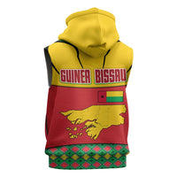 Guinea Bissau Sleeveless Zip Hoodie with Red Yellow Green Geometric Design - Wonder Print Shop