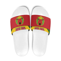 Guinea Bissau Slide Sandals with Red Yellow Green Geometric Design - Wonder Print Shop