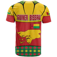 Guinea Bissau T Shirt with Red Yellow Green Geometric Design - Wonder Print Shop