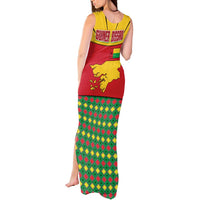 Guinea Bissau Tank Maxi Dress with Red Yellow Green Geometric Design - Wonder Print Shop